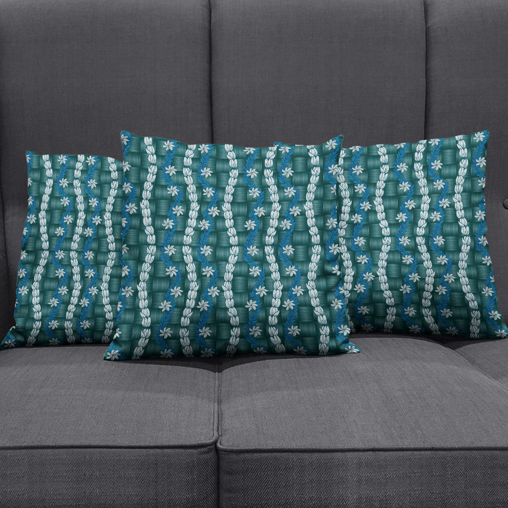 Pikake Maile Tiare Lei Pillow Cover Polu Lauhala Pattern