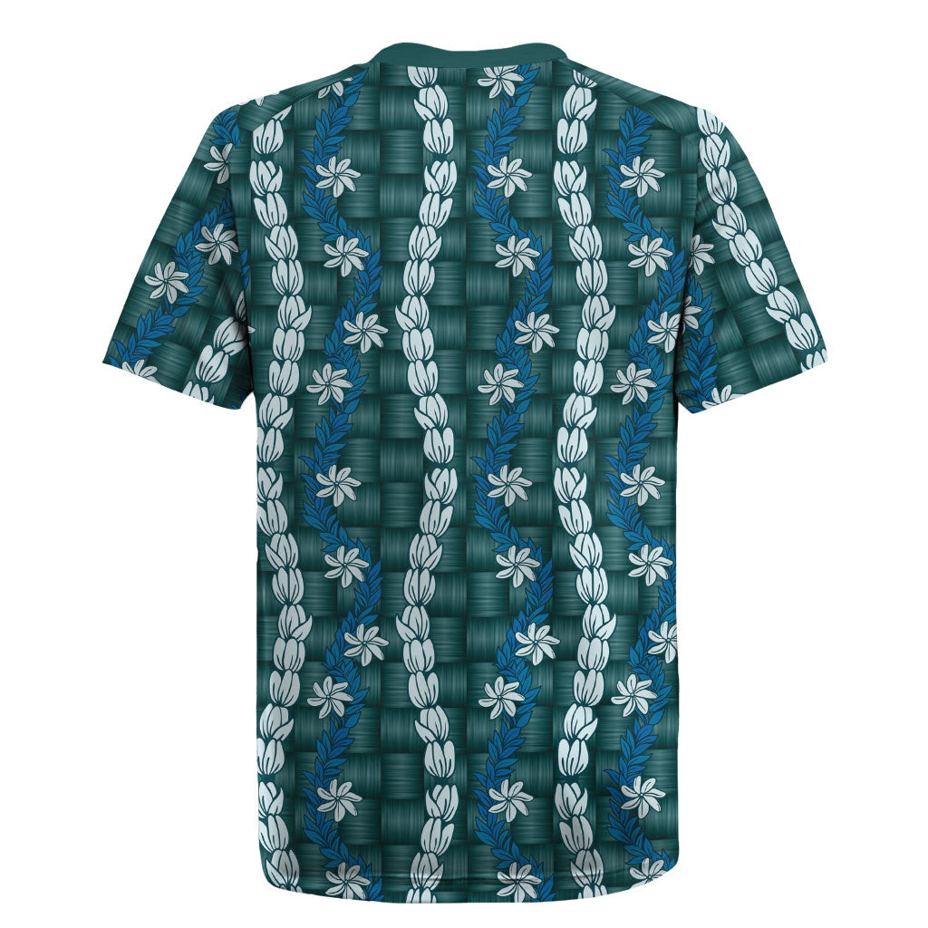 Pikake Maile Tiare Lei Rugby Jersey Polu Lauhala Pattern