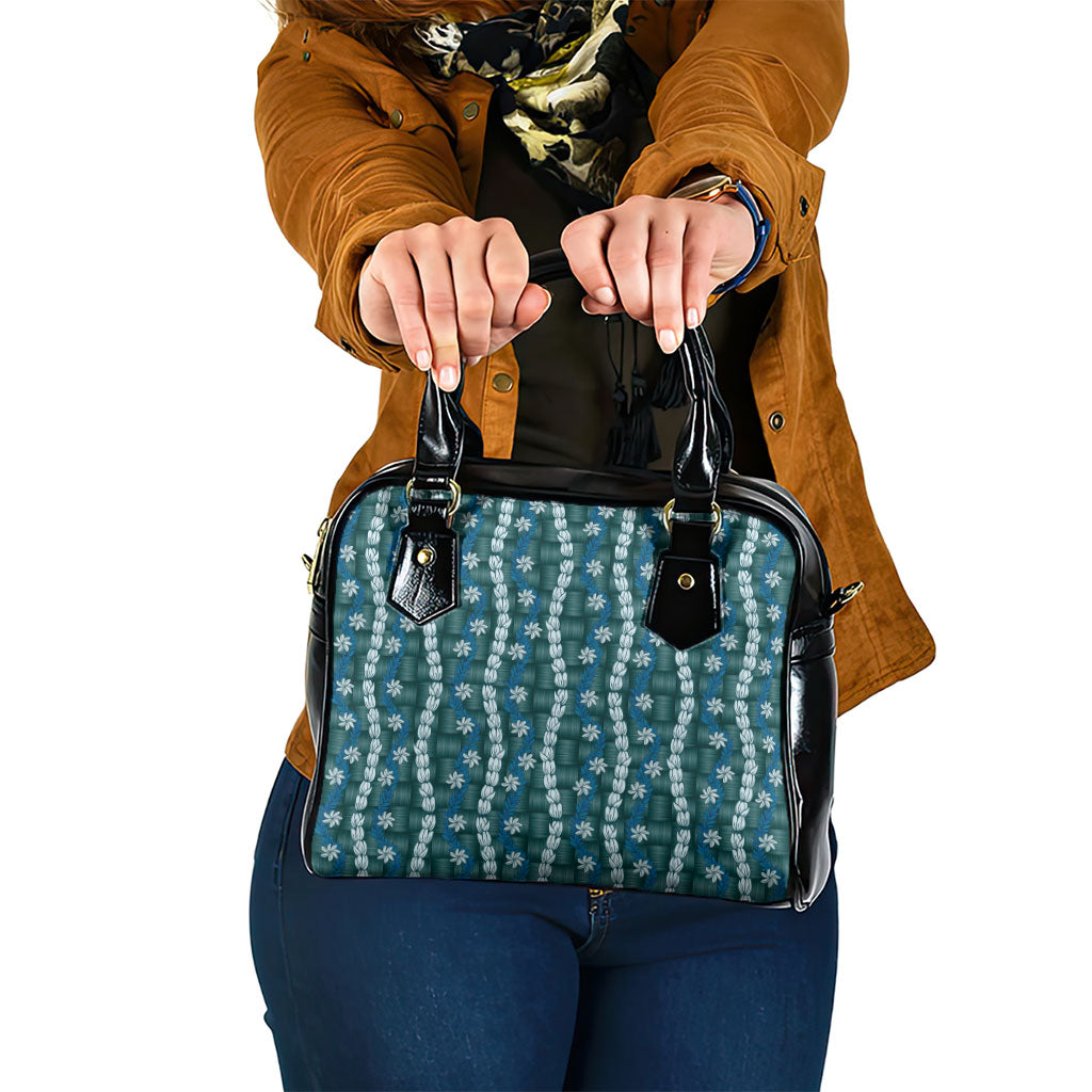 Pikake Maile Tiare Lei Shoulder Handbag Polu Lauhala Pattern