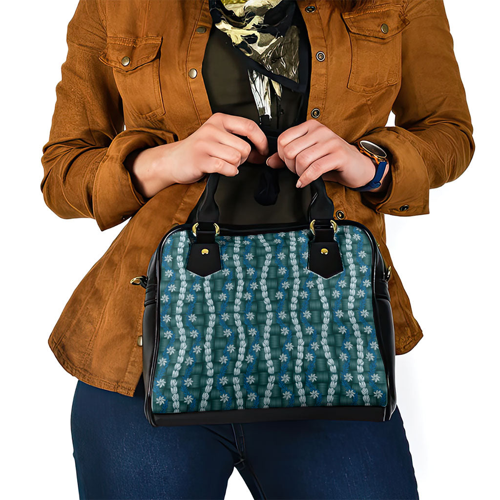 Pikake Maile Tiare Lei Shoulder Handbag Polu Lauhala Pattern