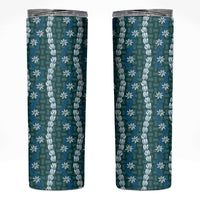 Pikake Maile Tiare Lei Skinny Tumbler Polu Lauhala Pattern