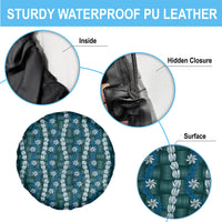 Pikake Maile Tiare Lei Spare Tire Cover Polu Lauhala Pattern