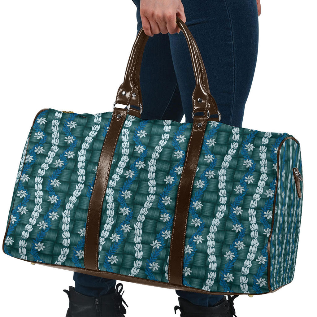 Pikake Maile Tiare Lei Travel Bag Polu Lauhala Pattern