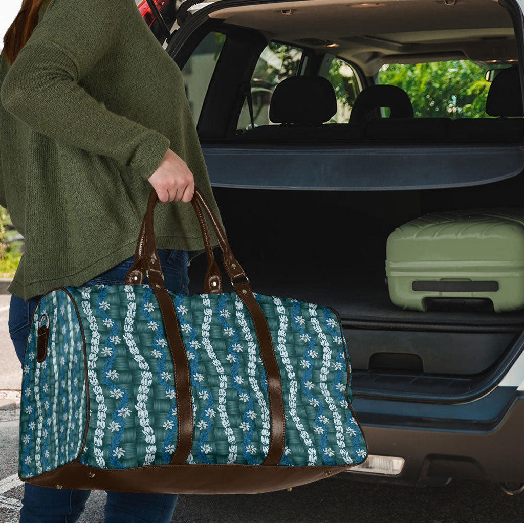 Pikake Maile Tiare Lei Travel Bag Polu Lauhala Pattern