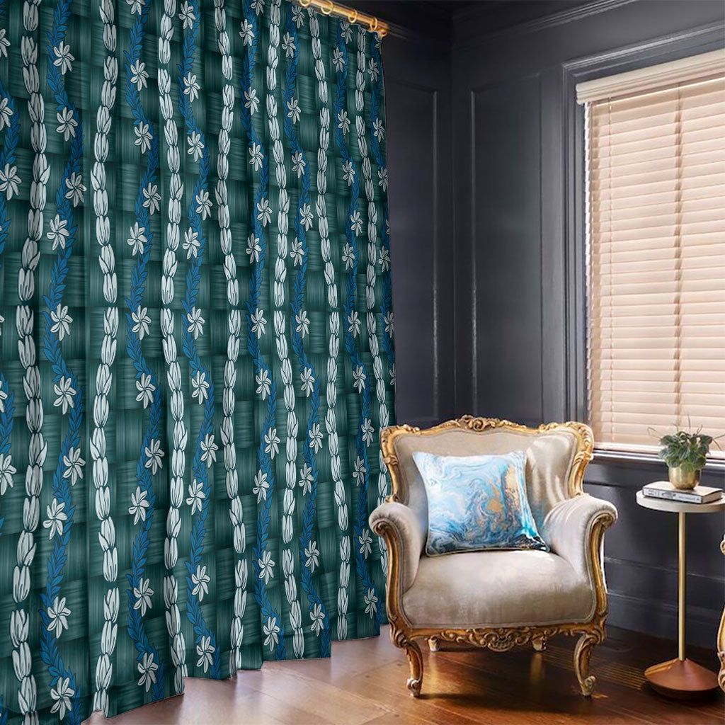 Pikake Maile Tiare Lei Window Curtain Polu Lauhala Pattern