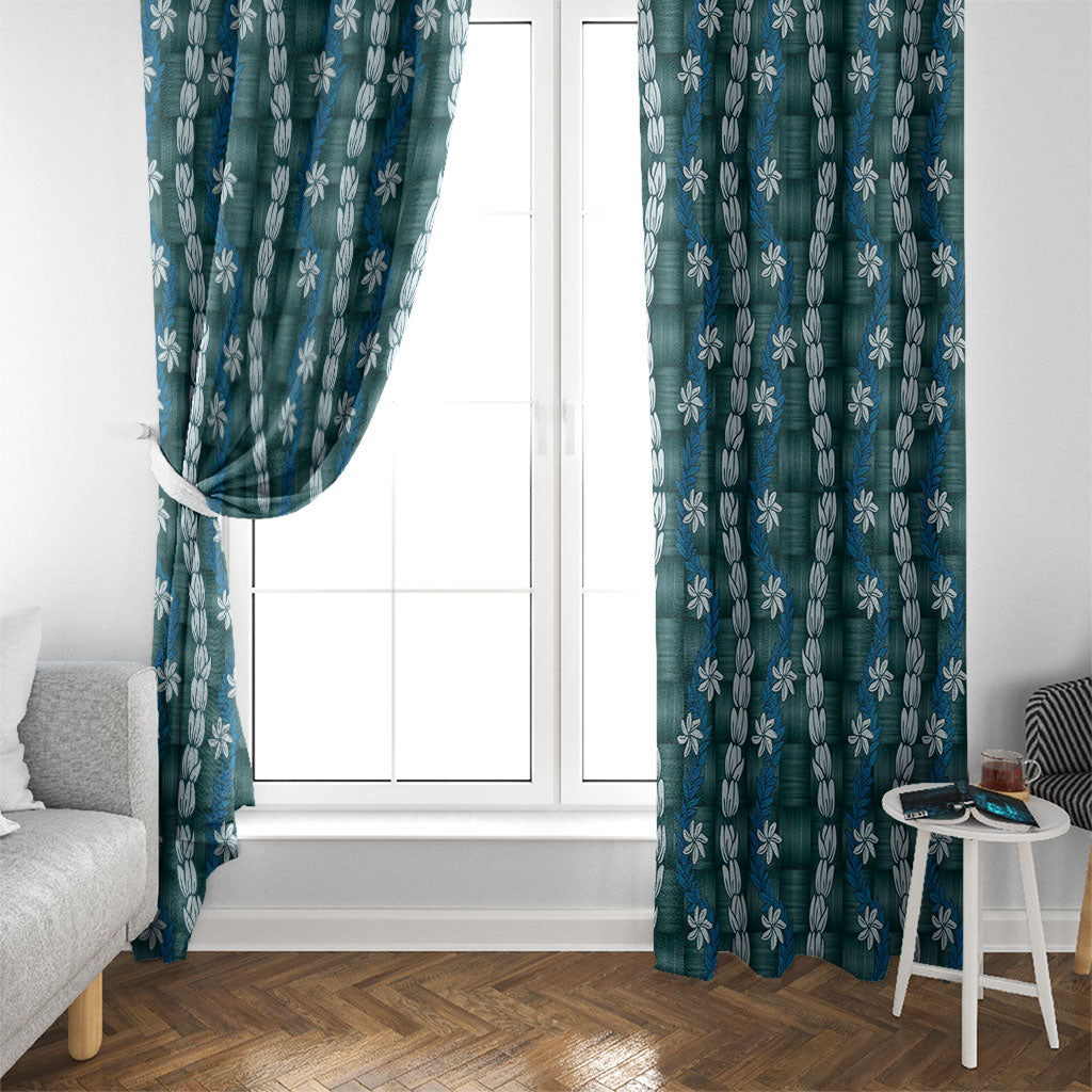 Pikake Maile Tiare Lei Window Curtain Polu Lauhala Pattern