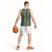 Pikake Maile Tiare Lei Basketball Jersey Omaomao Lauhala Pattern
