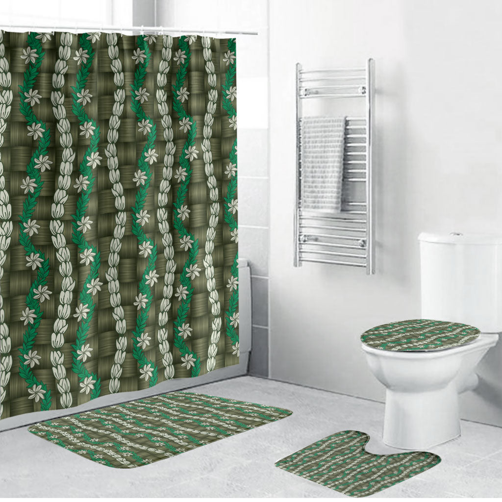 Pikake Maile Tiare Lei Bathroom Set Omaomao Lauhala Pattern