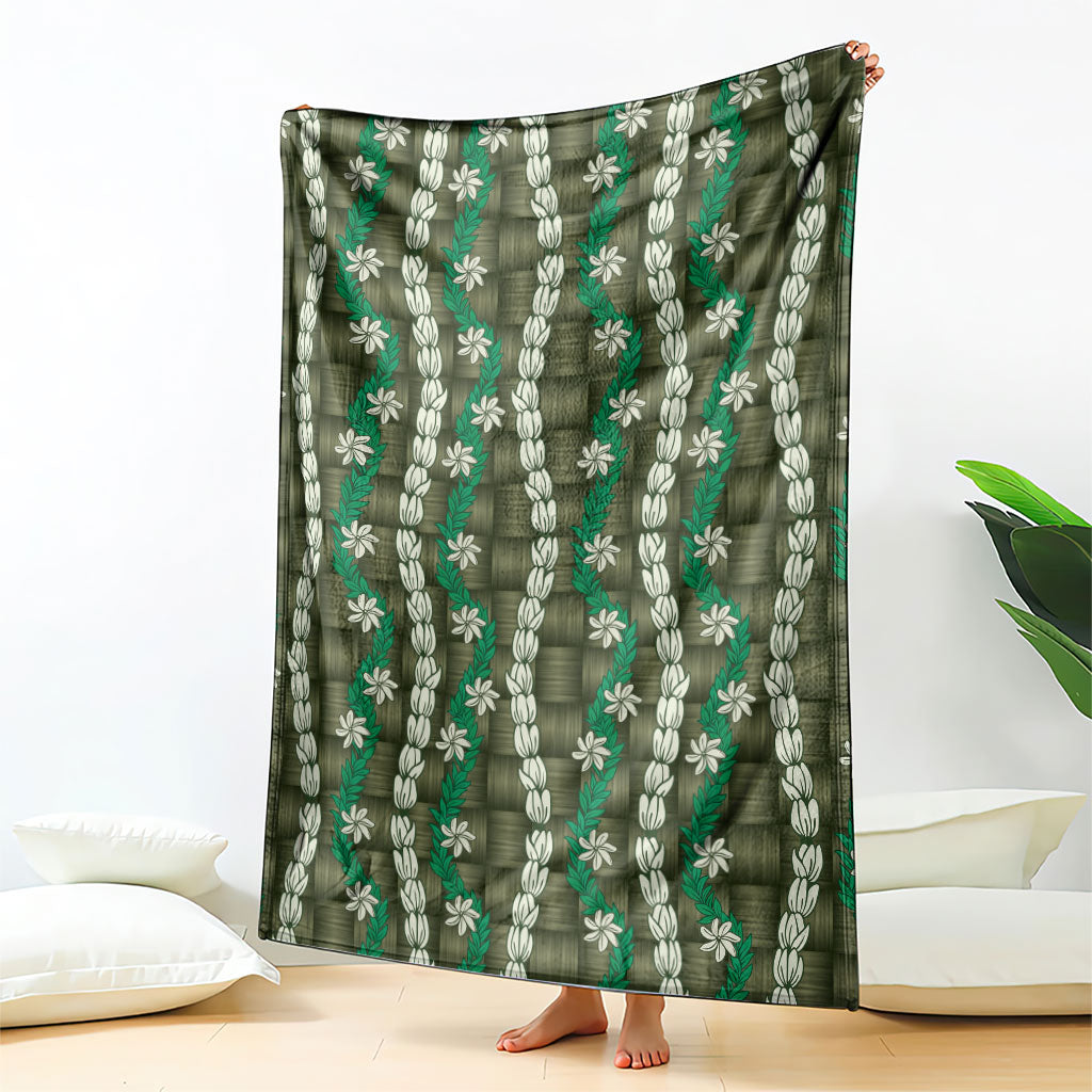 Pikake Maile Tiare Lei Blanket Omaomao Lauhala Pattern
