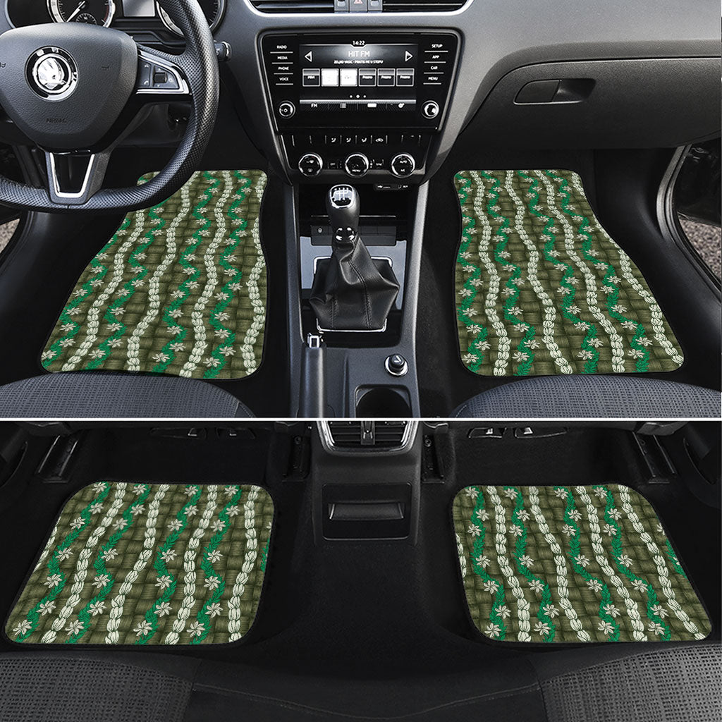 Pikake Maile Tiare Lei Car Mats Omaomao Lauhala Pattern