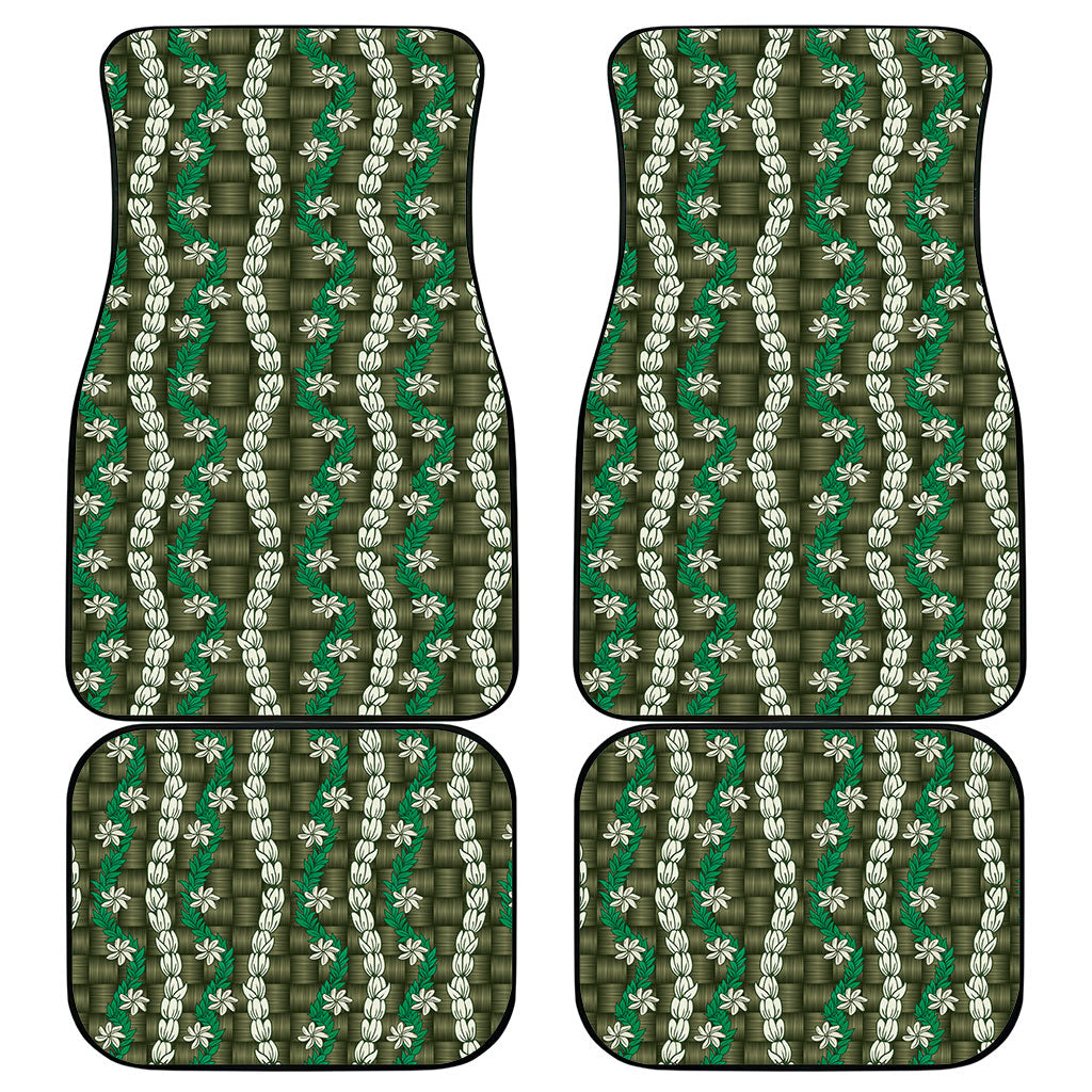 Pikake Maile Tiare Lei Car Mats Omaomao Lauhala Pattern