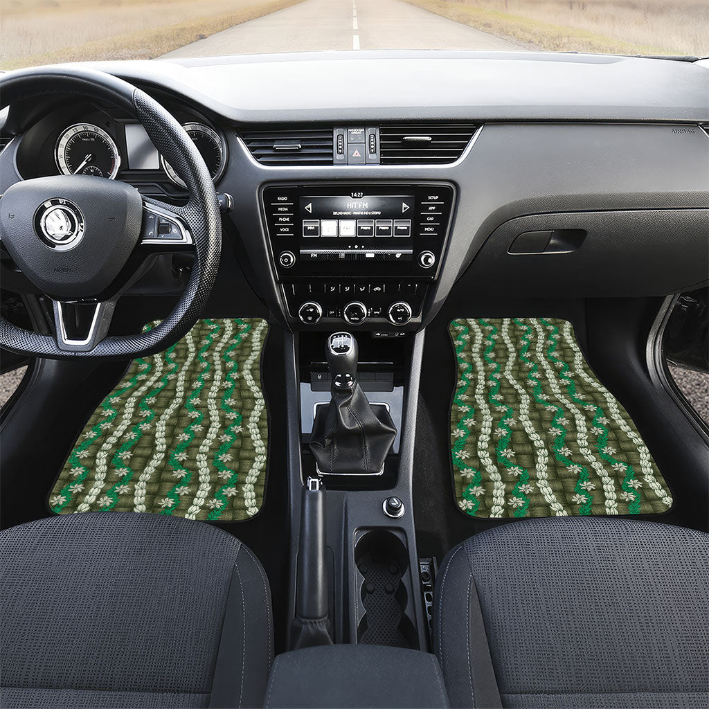 Pikake Maile Tiare Lei Car Mats Omaomao Lauhala Pattern