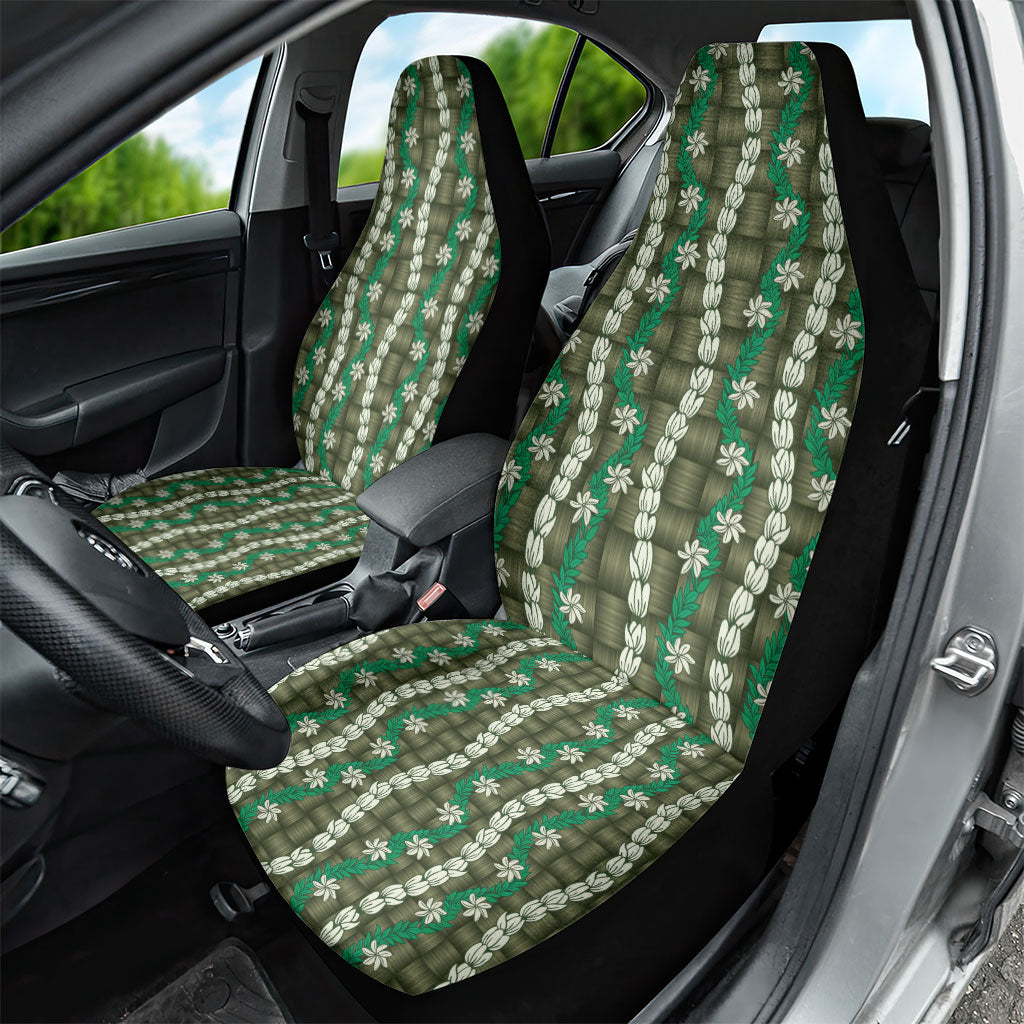 Pikake Maile Tiare Lei Car Seat Cover Omaomao Lauhala Pattern