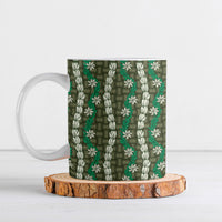 Pikake Maile Tiare Lei Ceramic Mug Omaomao Lauhala Pattern