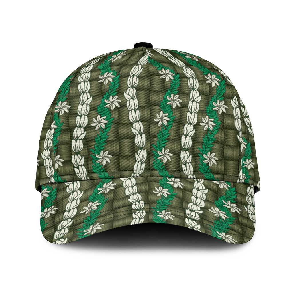 Pikake Maile Tiare Lei Classic Cap Omaomao Lauhala Pattern