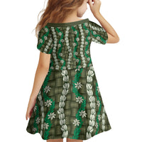 Pikake Maile Tiare Lei Family Matching Long Sleeve Bodycon Dress and Hawaiian Shirt Omaomao Lauhala Pattern