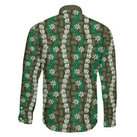 Pikake Maile Tiare Lei Family Matching Off Shoulder Short Dress and Hawaiian Shirt Omaomao Lauhala Pattern