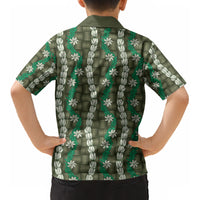 Pikake Maile Tiare Lei Kid Hawaiian Shirt Omaomao Lauhala Pattern LT01 - Polynesian Pride