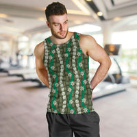 Pikake Maile Tiare Lei Men Tank Top Omaomao Lauhala Pattern