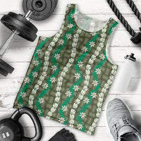Pikake Maile Tiare Lei Men Tank Top Omaomao Lauhala Pattern
