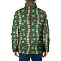 Pikake Maile Tiare Lei Padded Jacket Omaomao Lauhala Pattern