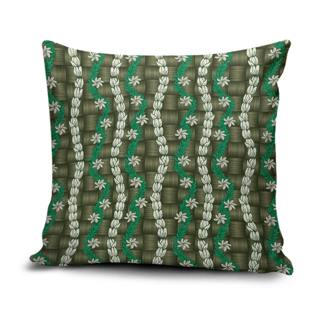 Pikake Maile Tiare Lei Pillow Cover Omaomao Lauhala Pattern