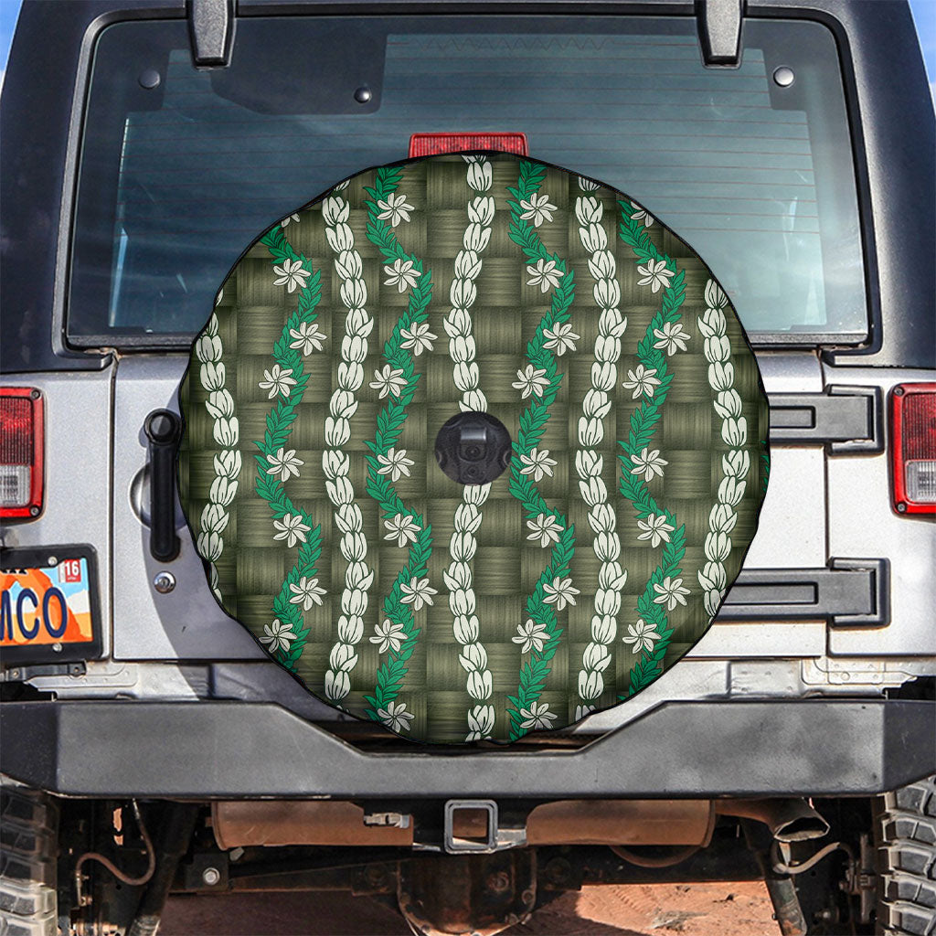Pikake Maile Tiare Lei Spare Tire Cover Omaomao Lauhala Pattern