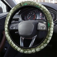 Pikake Maile Tiare Lei Steering Wheel Cover Omaomao Lauhala Pattern