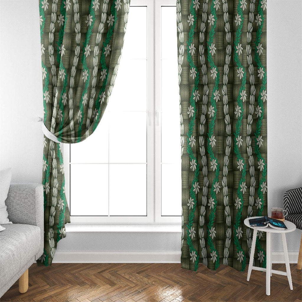 Pikake Maile Tiare Lei Window Curtain Omaomao Lauhala Pattern