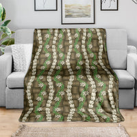 Pikake Maile Tiare Lei Blanket Natural Lauhala Pattern