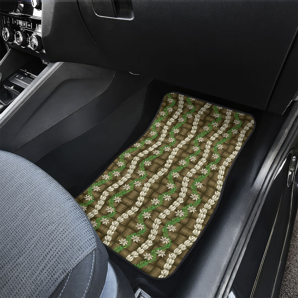 Pikake Maile Tiare Lei Car Mats Natural Lauhala Pattern