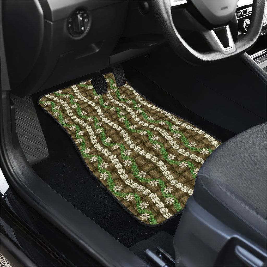 Pikake Maile Tiare Lei Car Mats Natural Lauhala Pattern