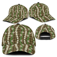 Pikake Maile Tiare Lei Classic Cap Natural Lauhala Pattern