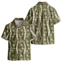 Pikake Maile Tiare Lei Kid Hawaiian Shirt Natural Lauhala Pattern LT01 - Polynesian Pride
