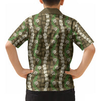 Pikake Maile Tiare Lei Kid Hawaiian Shirt Natural Lauhala Pattern LT01 - Polynesian Pride