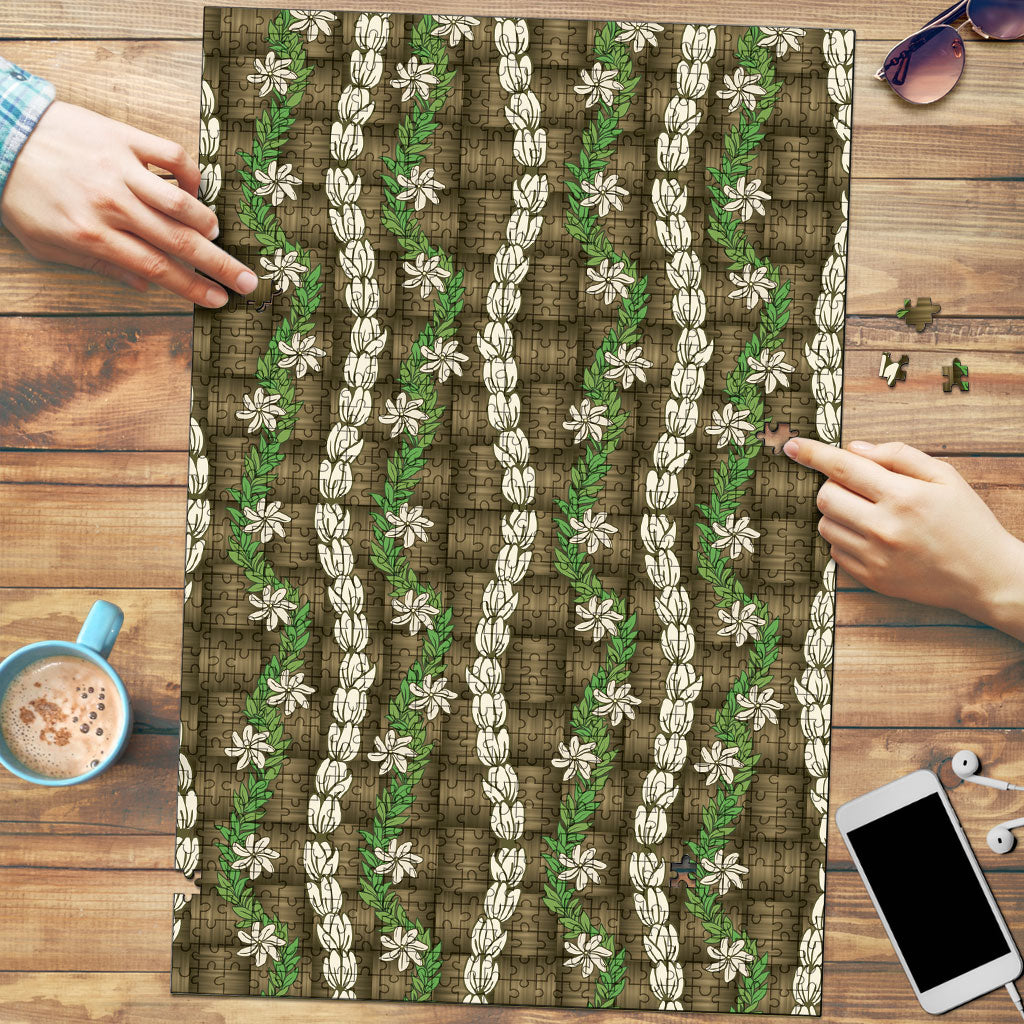 Pikake Maile Tiare Lei Puzzle Natural Lauhala Pattern