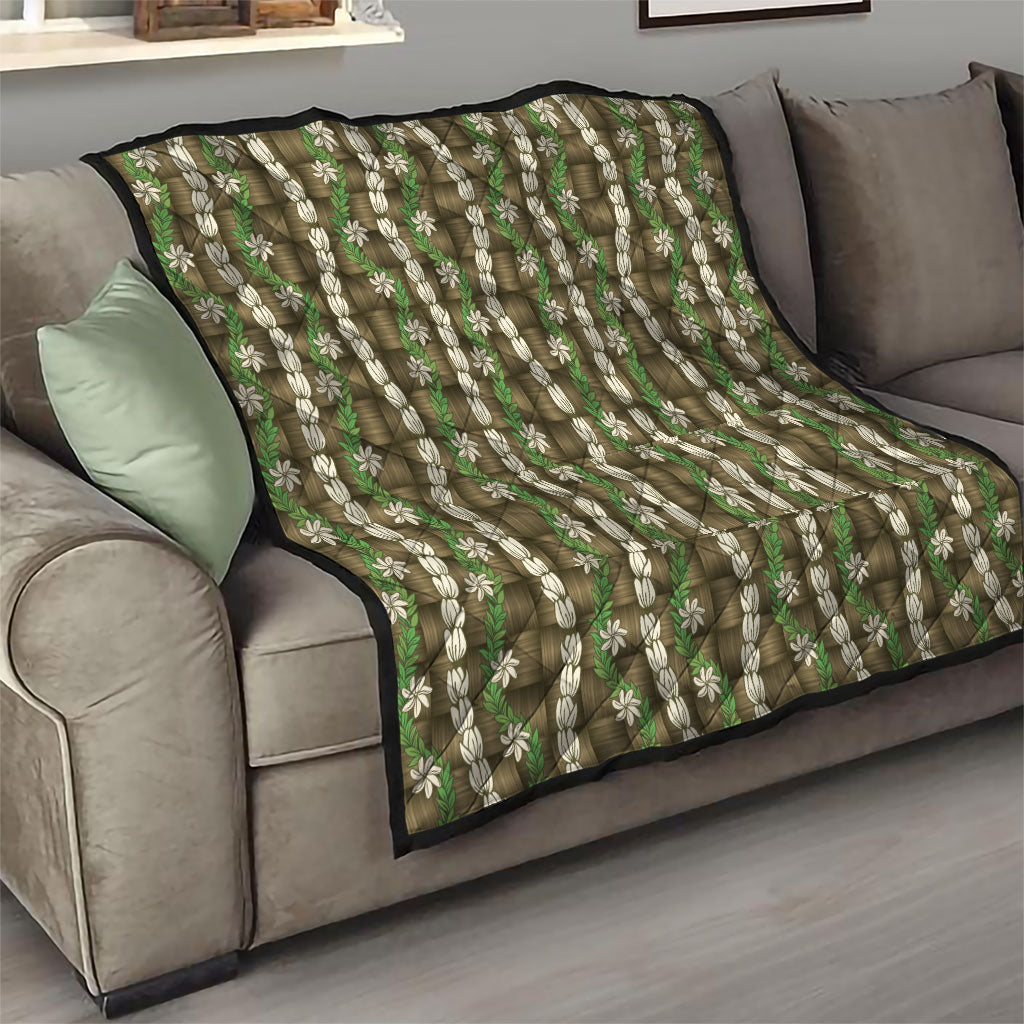 Pikake Maile Tiare Lei Quilt Natural Lauhala Pattern