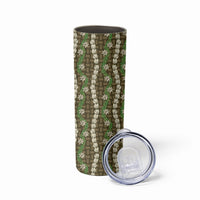 Pikake Maile Tiare Lei Skinny Tumbler Natural Lauhala Pattern