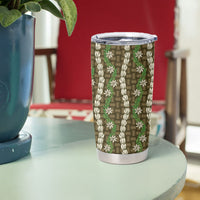 Pikake Maile Tiare Lei Tumbler Cup Natural Lauhala Pattern