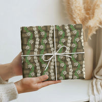 Pikake Maile Tiare Lei Wrapping Paper Natural Lauhala Pattern