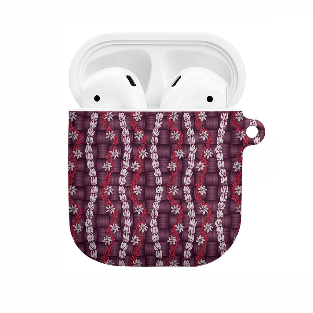 Pikake Maile Tiare Lei AirPods Case Akala Lauhala Pattern
