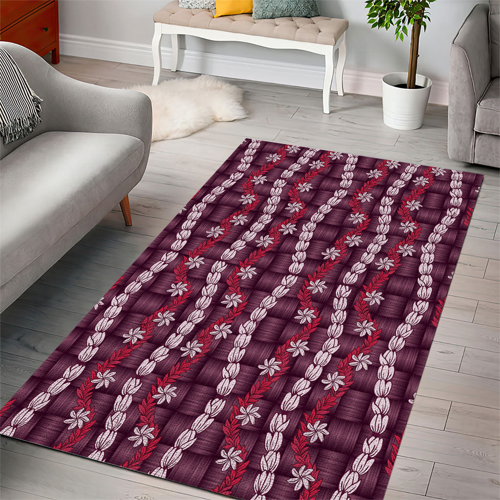 Pikake Maile Tiare Lei Area Rug Akala Lauhala Pattern