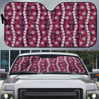 Pikake Maile Tiare Lei Auto Sun Shade Akala Lauhala Pattern