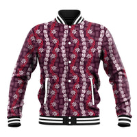 Pikake Maile Tiare Lei Baseball Jacket Akala Lauhala Pattern