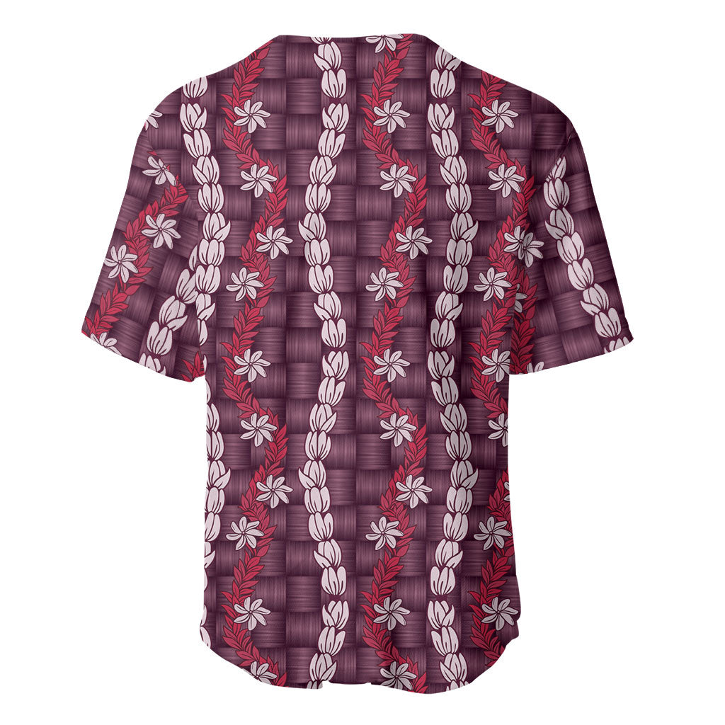 Pikake Maile Tiare Lei Baseball Jersey Akala Lauhala Pattern