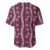 Pikake Maile Tiare Lei Baseball Jersey Akala Lauhala Pattern