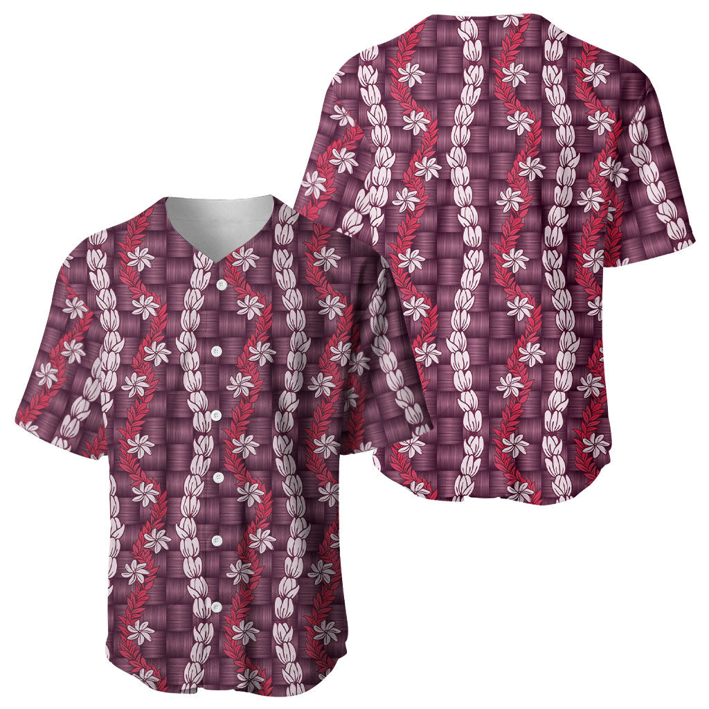 Pikake Maile Tiare Lei Baseball Jersey Akala Lauhala Pattern