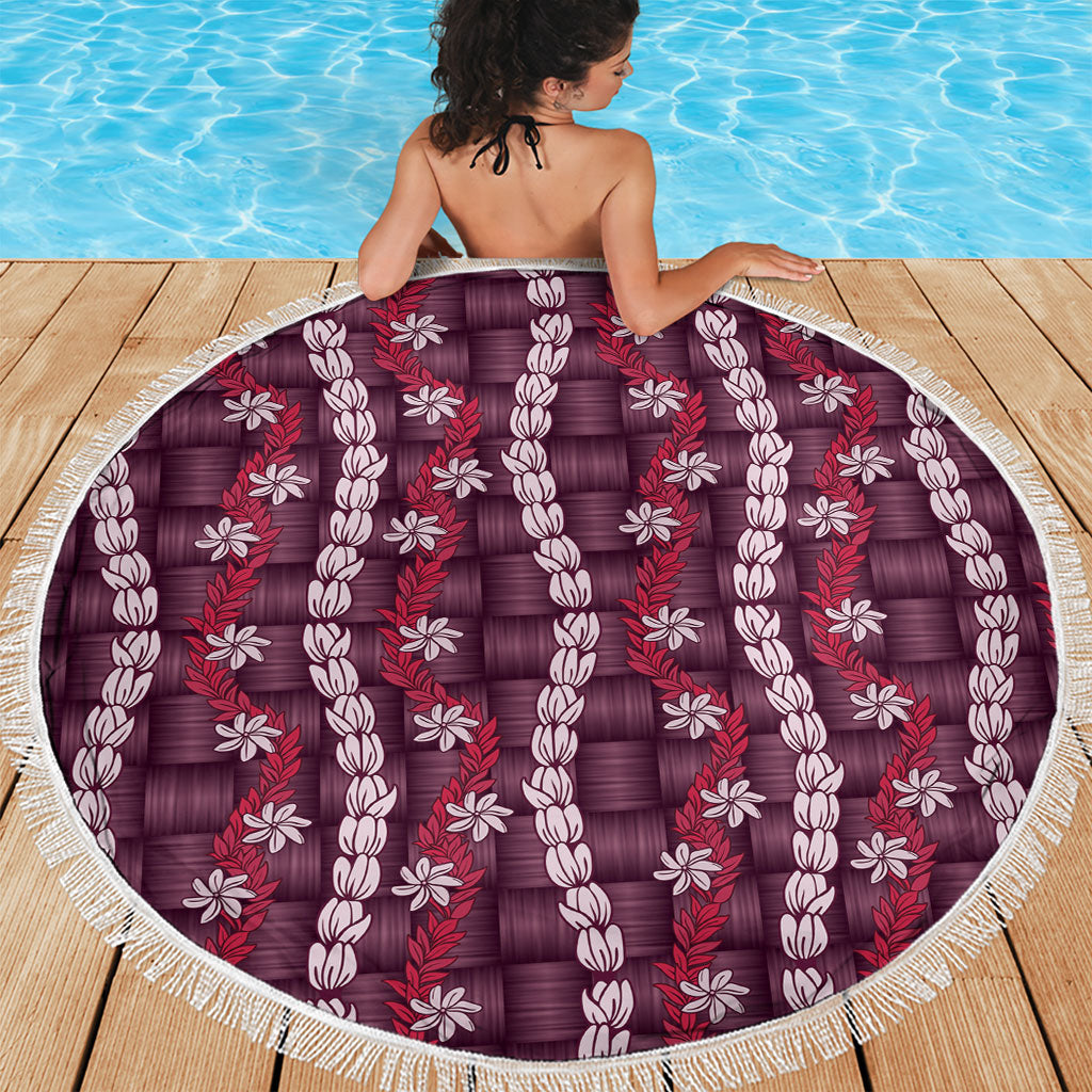 Pikake Maile Tiare Lei Beach Blanket Akala Lauhala Pattern