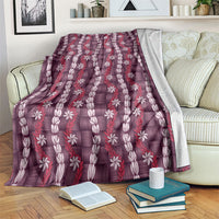 Pikake Maile Tiare Lei Blanket Akala Lauhala Pattern
