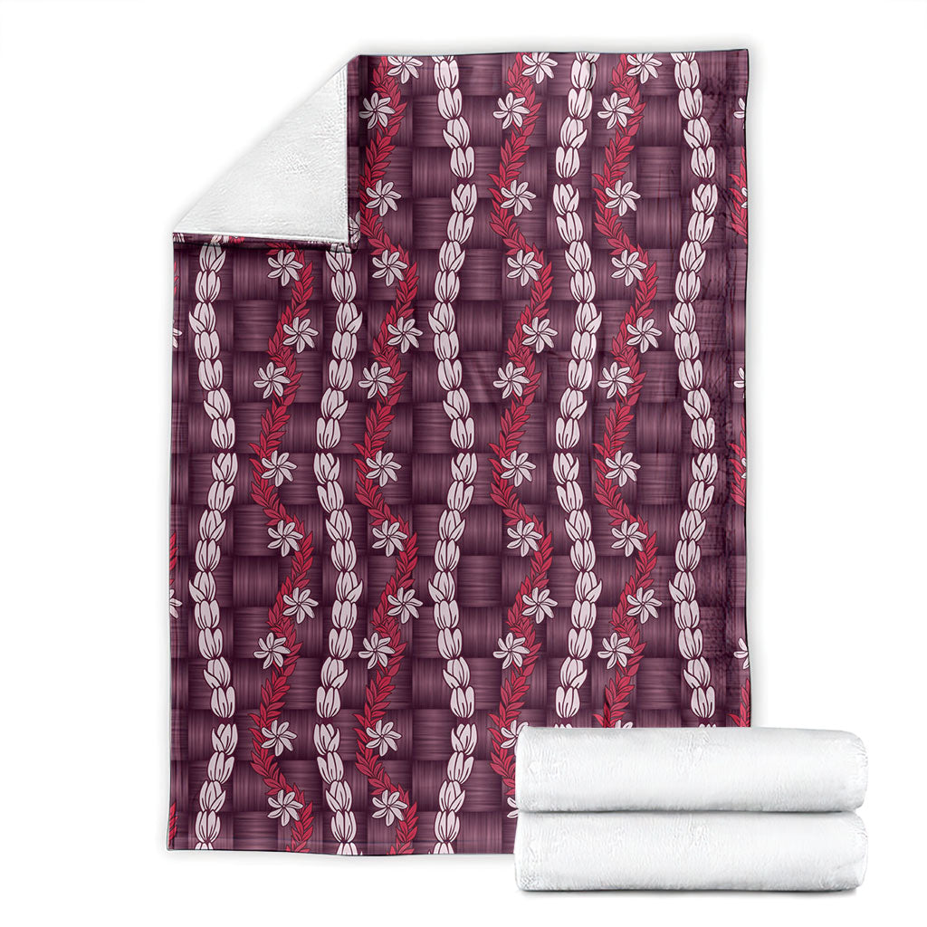 Pikake Maile Tiare Lei Blanket Akala Lauhala Pattern